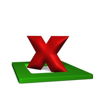 Red 3d symbol of cross mark on white background