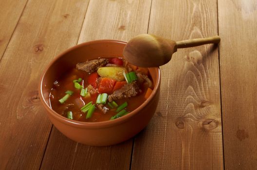 Traditional Bulgarian soup chorba.shurpa soup