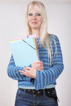 student with folder