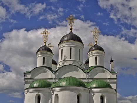 Dome of Holy Transfiguration Cathedral in the Spassky Monastery, Murom city, Vladimir region, Russia