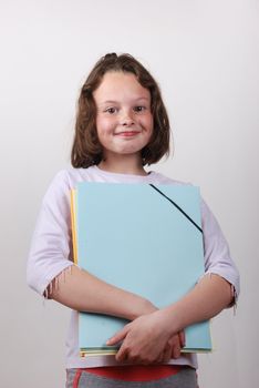 student with folder