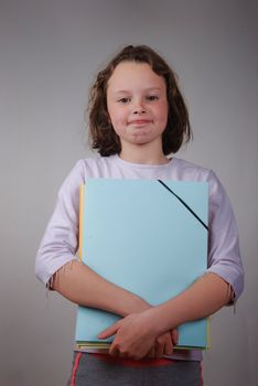 student with folder