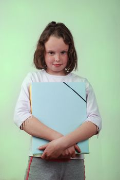 student with folder