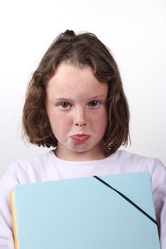 student with folder