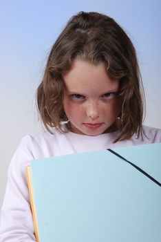 student with folder