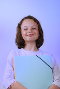 student with folder