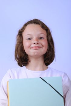 student with folder