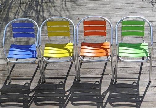 Colored garden chairs