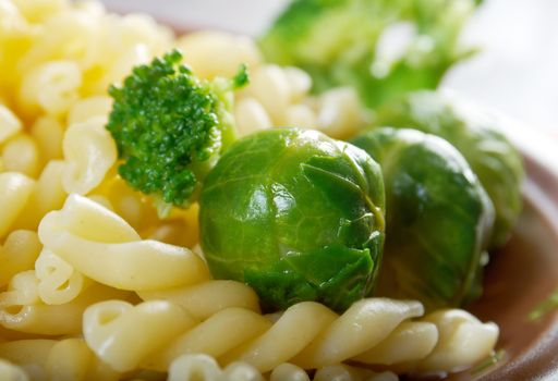 delicious macaroni pasta  with vegetableon