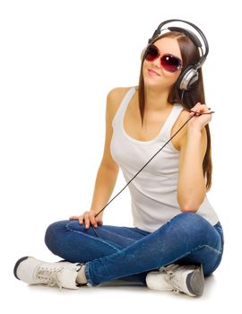 Girl with headphones