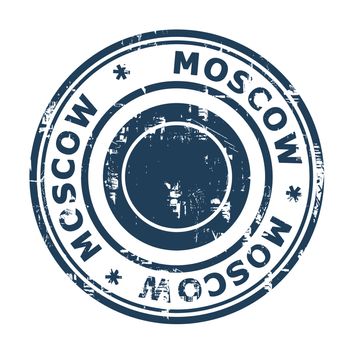 Moscow travel stamp isolated on a white background.
