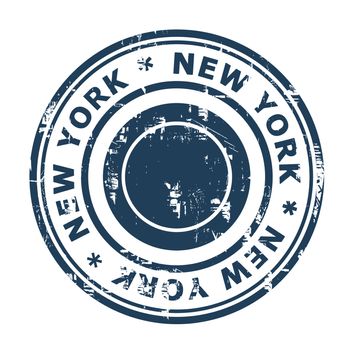 New York travel stamp isolated on a white background.