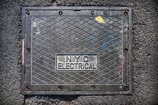 New York City electrical box on the street.
