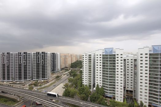 Singapore Planned Community with Private and Government Public Housing and Transportation