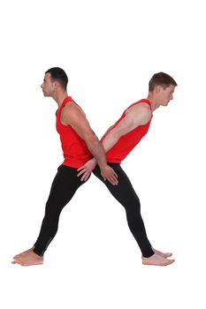 Two male gymnasts