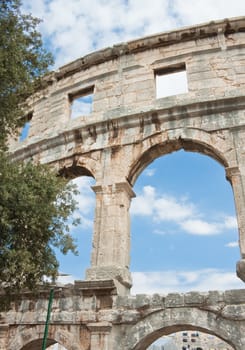 Roman amphitheater in Pula, Croatia