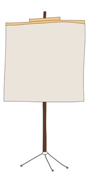 easel with blank canvas