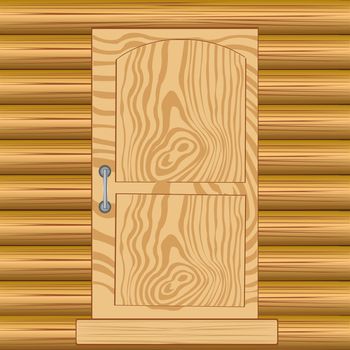 Illustration door in house from tree