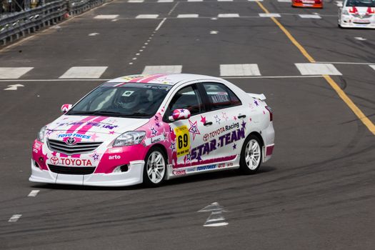 NAKHONRATCHASIMA, THAILAND-SEPTEMBER 02 :Drive by Nathalie David in Competition "Toyota One Make Race 2012 " Championship of Thailand,on SEPTEMBER 02,2012   at Sport Complex in Nakhonratchasima,Thailand
