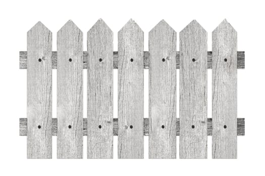 garden fence with planks isolated on white background