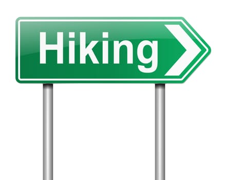 Illustration depicting a sign with a hiking concept.