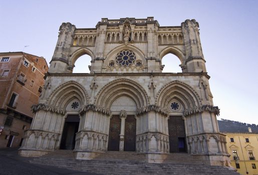 Cuenca Cathedral Fachade. Exceptional expression of Gothic Anglo-Norman, begun in 1196.