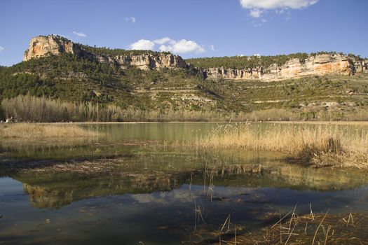 Pond in town of Una, Range Park of Cuenca, Spain