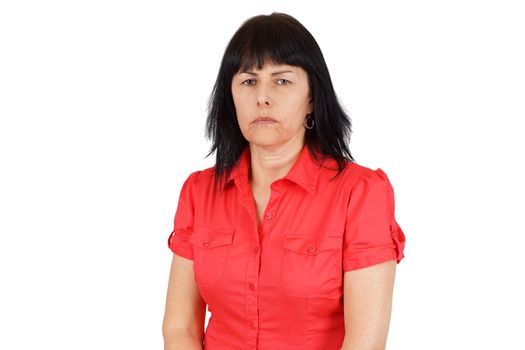 Middle age woman looking upset or angry