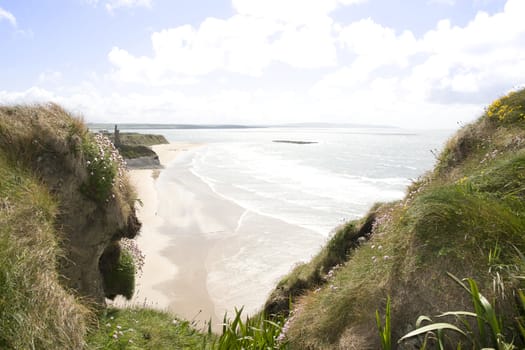 a view from the top of the cliffs in Ballybunion county Kerry Ireland