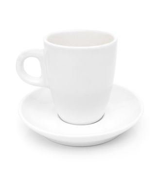 Empty White Cup - Isolated on White Background