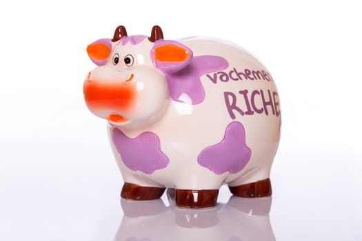 Funny colorful ceramic cow for collecting money