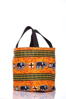 Multicolored ethnic handmade mini bag with elephants