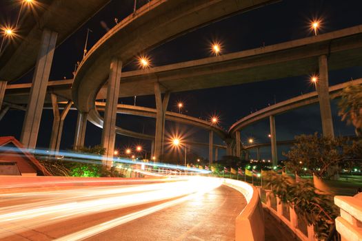 Architecture of Mega Bhumibol Industrial Bridge Bangkok Thailand