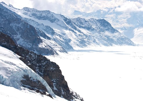 Great Aletsch Glacier Jungfrau Switzerland