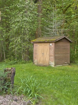 Storage shade in a state park forest.