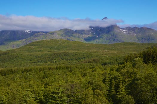Picturesque natural scenery on Lofoten islands in Norway
