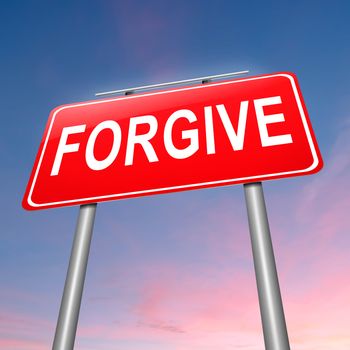 Illustration depicting a sign with a forgive concept.