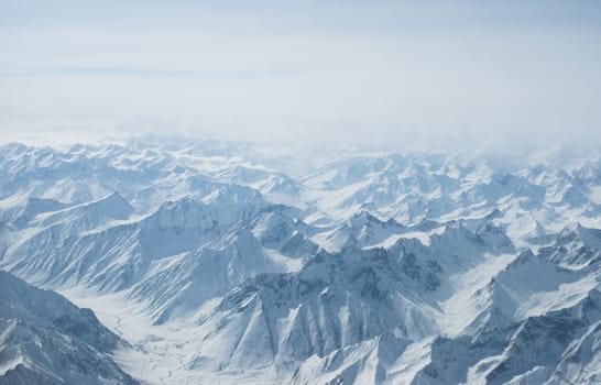 a bird eyes view of Karakoram in Ladakh, India
