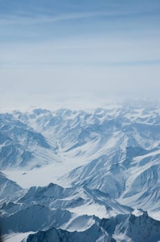 a bird eyes view of Karakoram in Ladakh, India