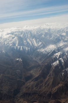 a bird eyes view of Karakoram in Ladakh, India