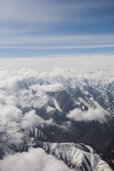 a bird eyes view of Karakoram in Ladakh, India