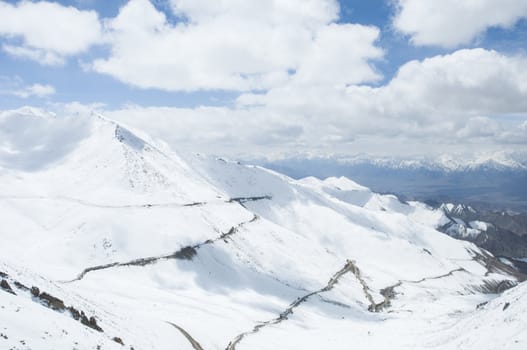 a bird eyes view of Karakoram in Ladakh, India