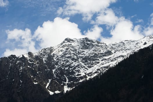 snow covered mountain in Pahalgam Valley, Kashmir, India