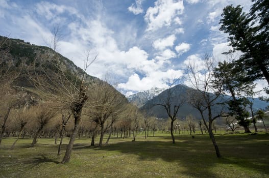 view from Pahalgam valley in Kashmir, India