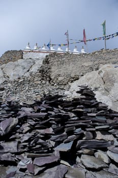 the stupas at Shey palace, Leh, India