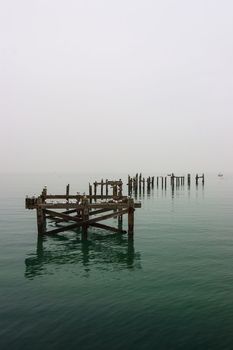 Old jetty in Swanage in Great Britain