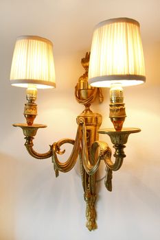 Antique gold wall light. 