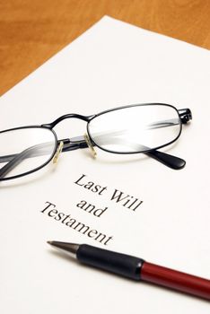 A will agreement for the deceased ones final arrangements.