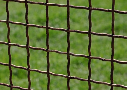 fence over green grass background