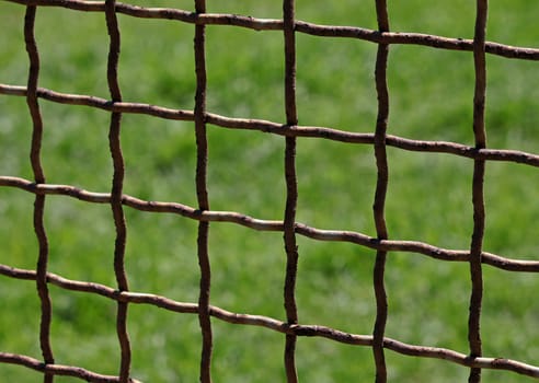 fence over green grass background